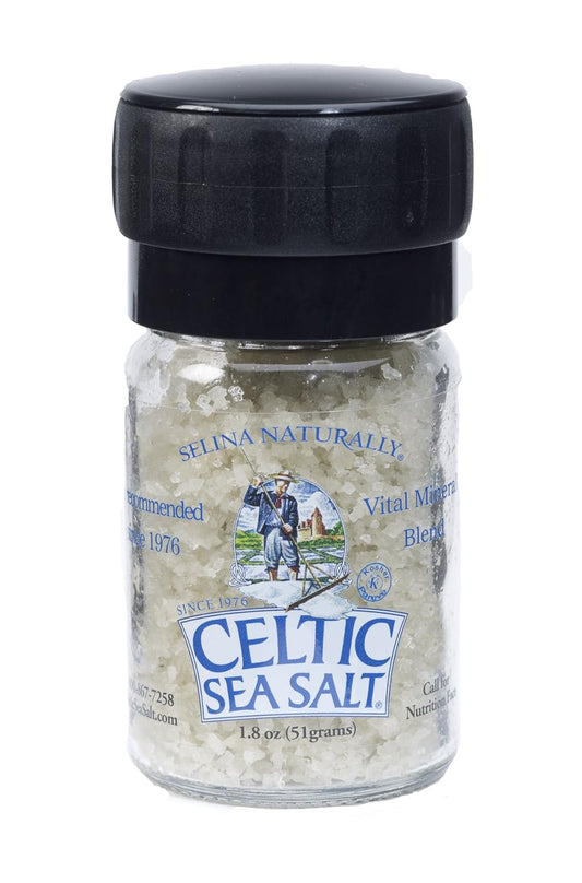 Light Grey Celtic Sea Salt Mini Grinder, 1.8 Ounces