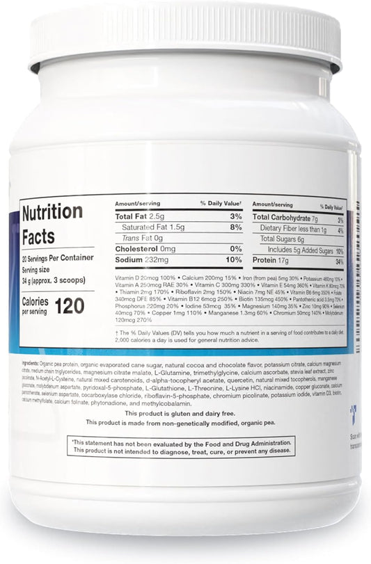 Biotics Research Nutriclear Chocolate –Chocolate Powder. Nutritional Support For Detoxification And Metabolic Clearing, Healthy Body Composition, 17 G Organic Pea Protein Per Serving 24 Oz