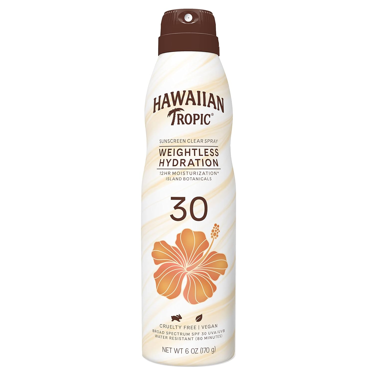 Hawaiian Tropic Weightless Hydration Clear Spray Sunscreen Spf 30, 6Oz | Hawaiian Tropic Sunscreen Spf 30, Sunblock, Oxybenzone Free Sunscreen, Spray On Sunscreen, Body Sunscreen Spray, 6Oz