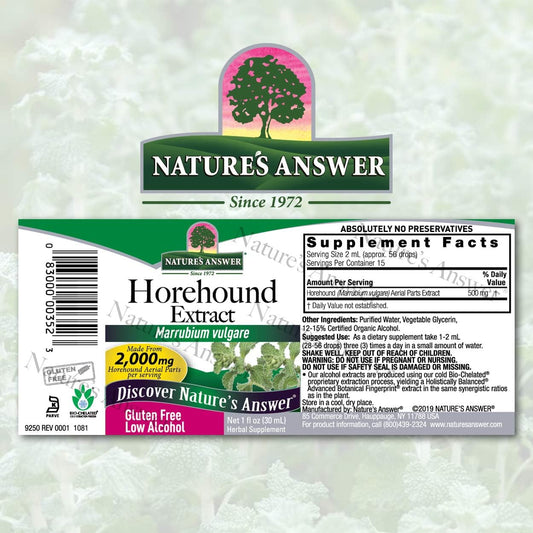 Nature's Answer Horehound Herb Drops with Organic Alcohol, 1-  | Respiratory Support | Promotes Healthy Lungs