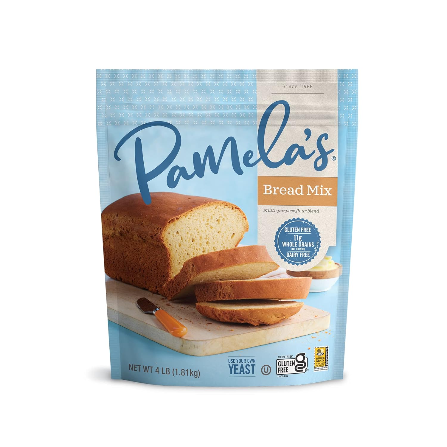 Pamela's Gluten Free Bread Mix, Multi-Purpose, Dairy Free, 11 Whole Grains, 4-Pound Bag (Pack of 3)