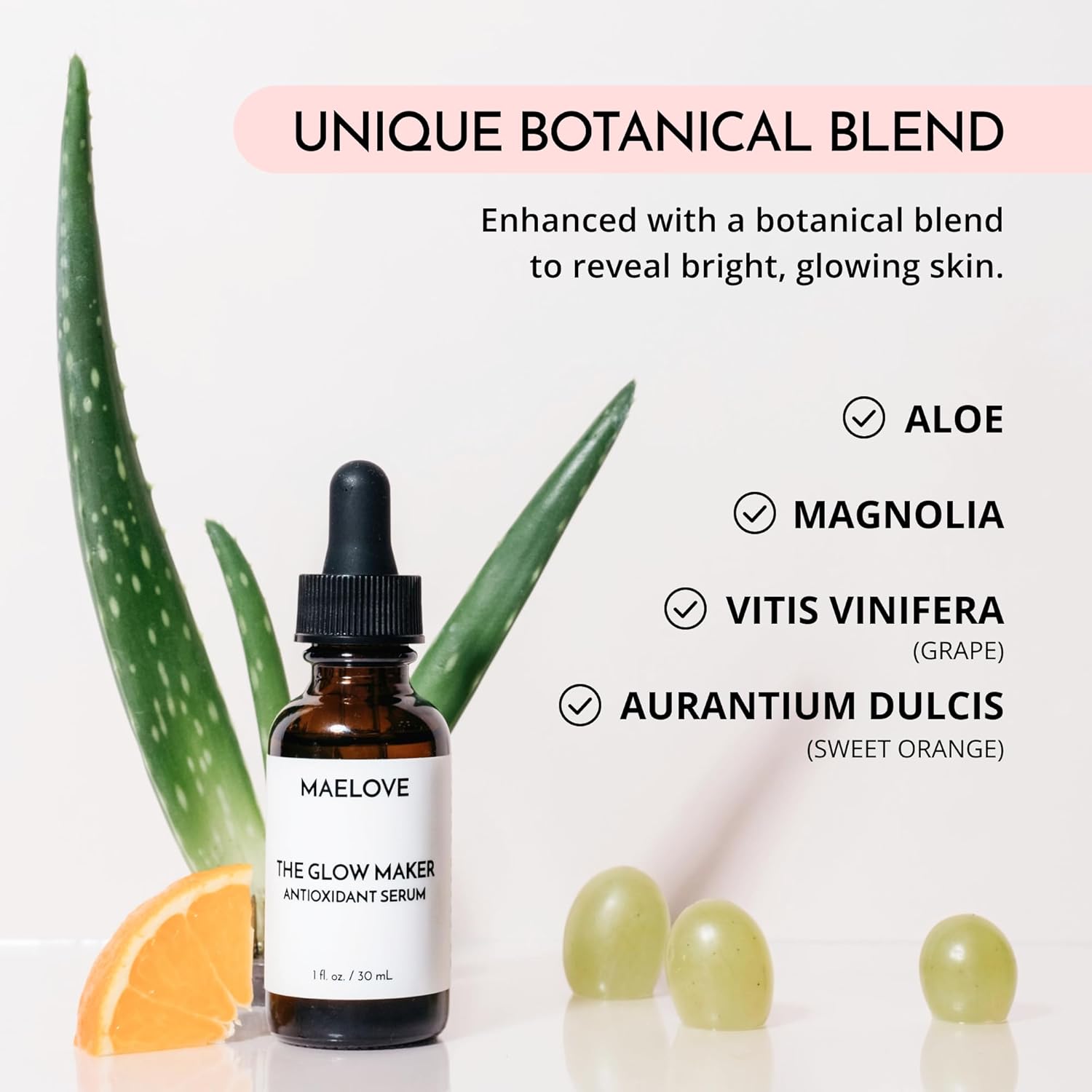 Maelove Glow Maker Vitamin C Serum With Vitamin E, Ferulic Acid & Hyaluronic Acid, Award-Winning Brightening And Hydrating Facial Serum, Unscented, 1.0 Fl Oz : Beauty & Personal Care