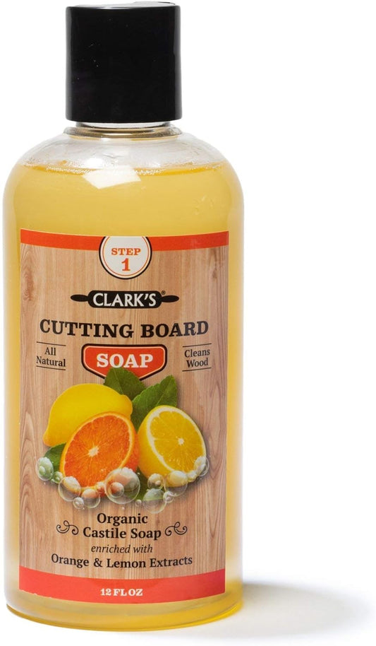 CLARK'S Cutting Board Soap, Oil, and Wax All 3 Products Needed for Perfectly Preserving your Favorite Butcher Block, Cutting Board, Wood Bowl, Utensils, Counter Top and More!