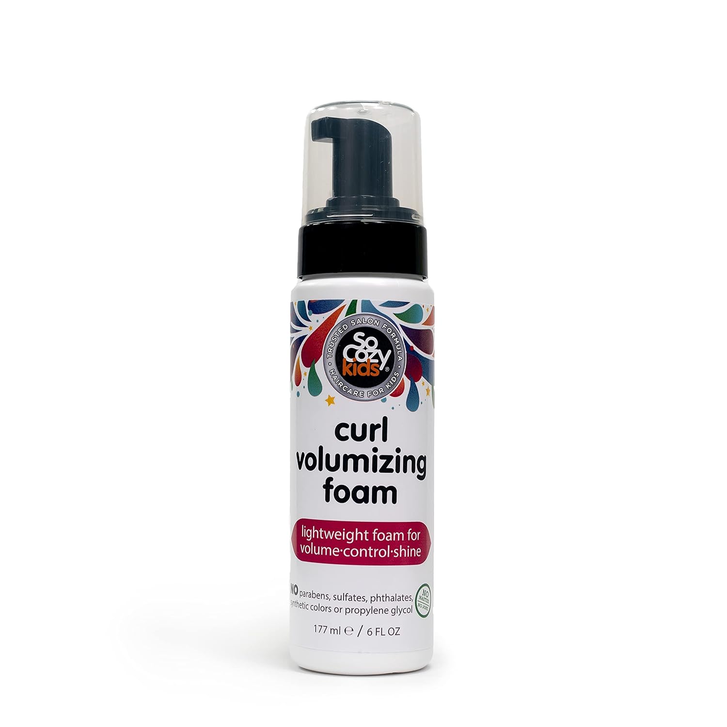 Socozy Curl Volumizing Foam For Kids Hair, Synthetic Colors Or Dyes, 6 Fl Oz (578)