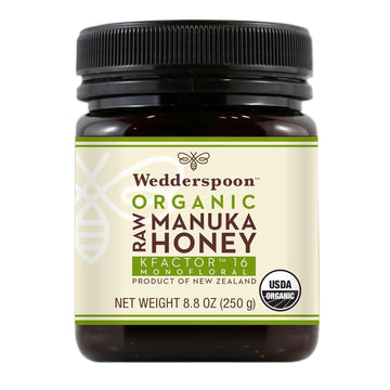 Wedderspoon Raw Organic Manuka Honey Kfactor 16+, 8.8 Oz, Unpasteurized, Genuine New Zealand Honey, Multi-Functional, Non-Gmo Superfood, Kfactor, Traceable From Our Hives To Your Home