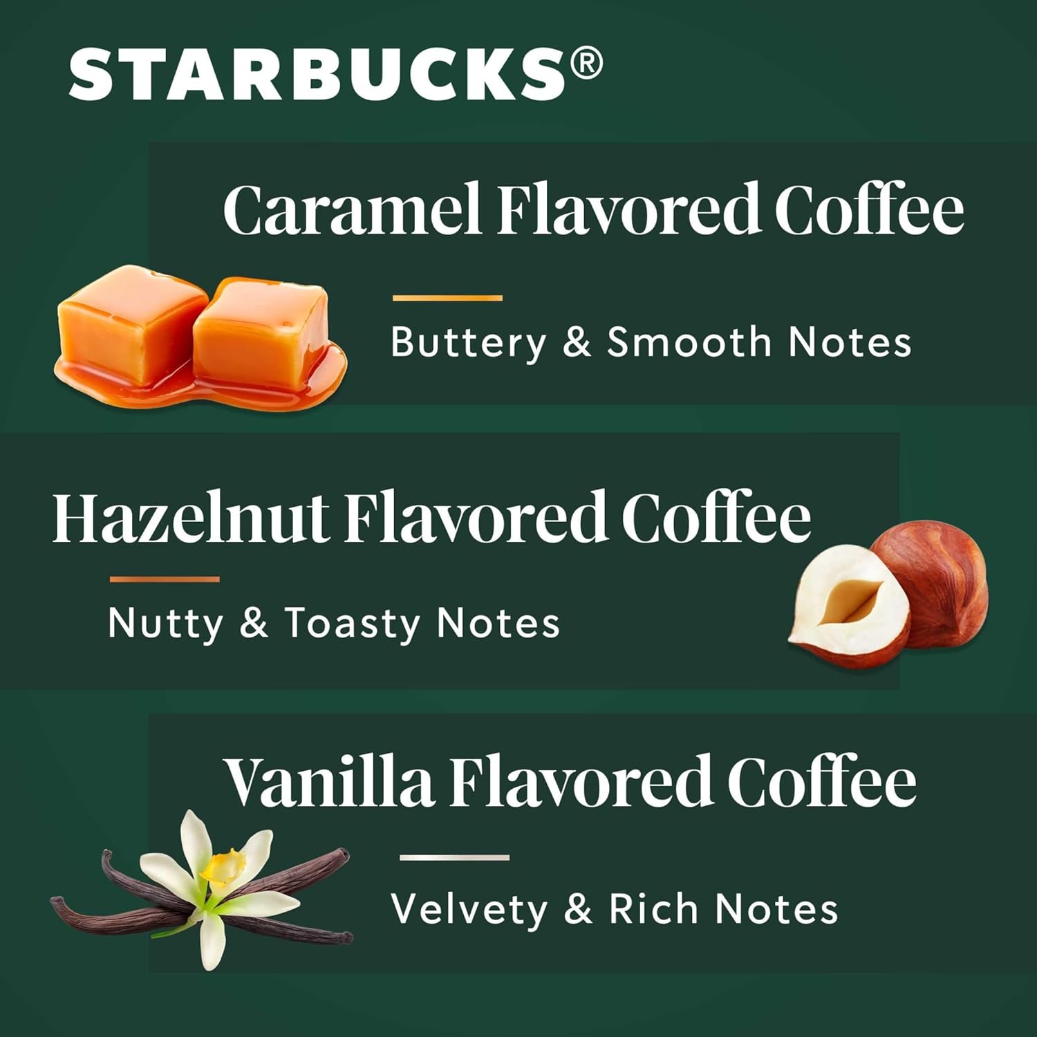 Starbucks Flavored Ground Coffee—Variety Pack—Naturally Flavored—3 bags (11 oz each) : Everything Else