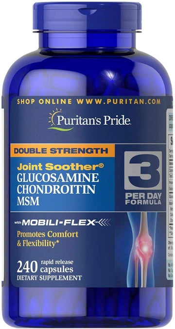 Puritan'S Pride Glucosamine Chondroitin Msm Dietary Supplement For Joint Health, 240 Coated Tablets