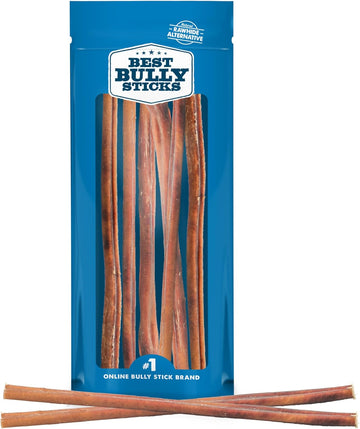 Best Bully Sticks For Dogs 12 Inch Bully Sticks, 8Oz - 100% Natural Grass-Fed Beef Dog Bully Sticks For Medium/Large Dogs - Bully Stick Dog Chews