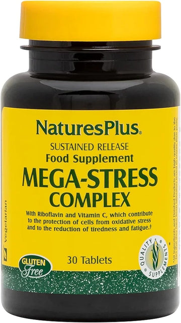 Naturesplus Mega Complex, Sustained Release - 30 Vegetarian Tablets - B Complex, Vitamin C Supplement, Chamomile & Herbs - Gluten-Free - 30 Servings