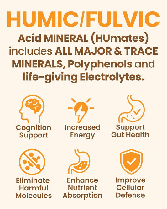 Humic And Fulvic Mineral Immune Boost Raw Powder Mineral Supplement, 60 Count