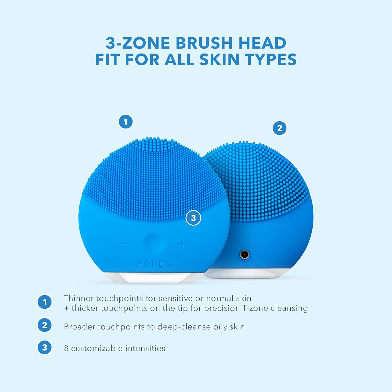 FOREO LUNA mini 2 Facial Cleansing Brush - Travel Accessories - Face Massager Electric - All Skin Types Ultra-hygienic Skincare - Simple Face Wash - Silicone Electric Face Cleanser - Aquamarine : Amazon.co.uk: Beauty