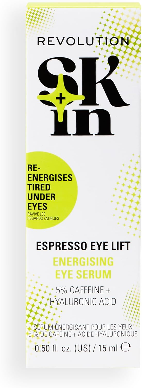 Revolution Skin, Espresso Eye Lift 5% Caffeine Energising Eye Serum, Infused With Hyaluronic Acid & Caffeine, Brightens Under-Eyes, Vegan & Cruelty-Free, 15ml : Amazon.co.uk: Beauty