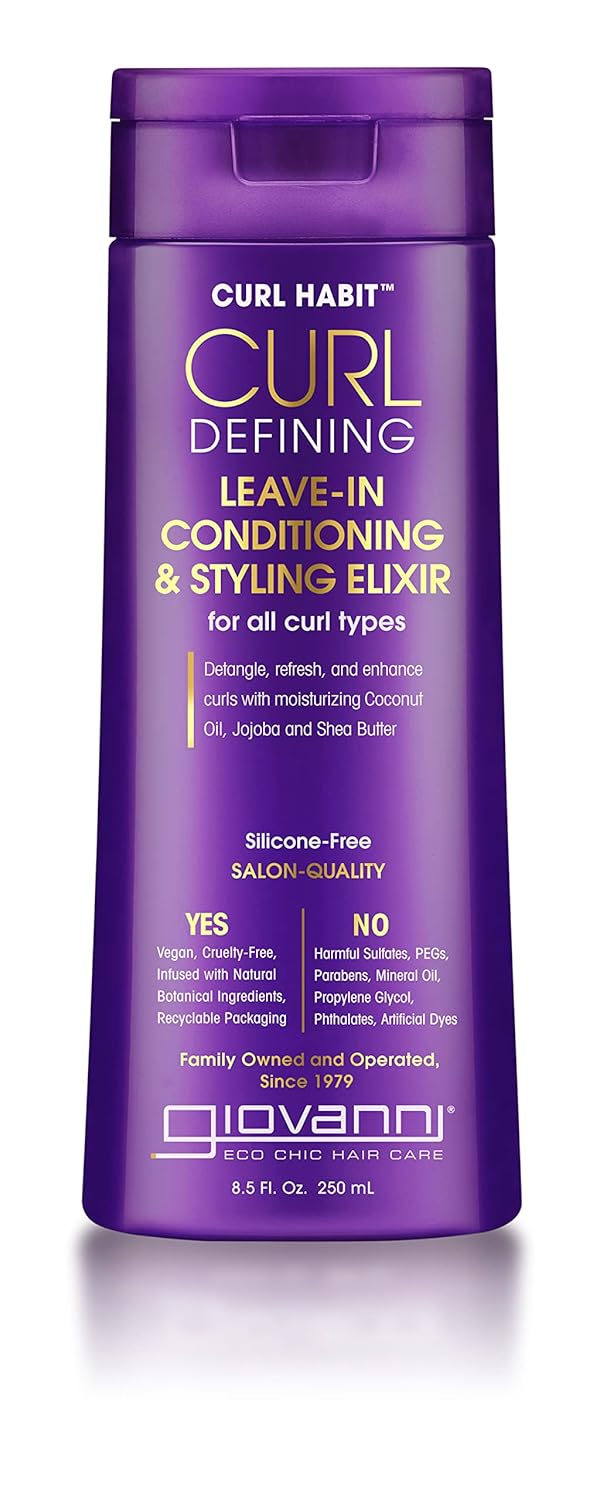 Giovanni Curl Habit Curl Defining Leave-In Conditioning & Styling Elixir - For All Curl Types, Vegan, Cruelty Free - 8.5 Oz (Pack Of 3)