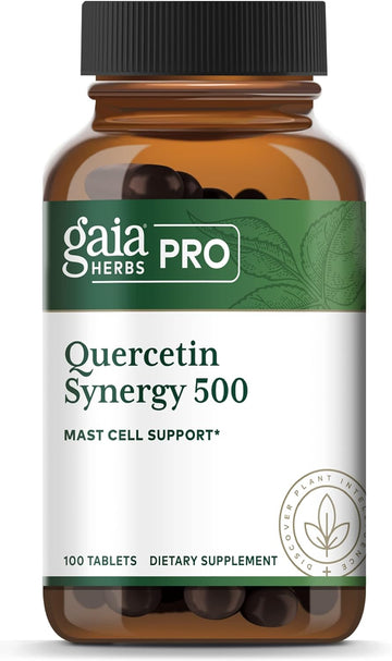 Gaia Herbs Pro Quercetin Synergy - For Healthy Mast Cell Support - With Quercetin, Vitamin C, Manganese, Magnesium, Bromelain, Turmeric & More - 100 Vegan Tablets (100 Servings)