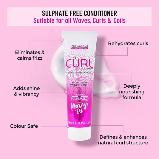 The Curl Company Sulphate Free Conditioner (250Ml) - Professionally Formulated With Nourishing Curplex With Moringa Oil. Experts In Curls & Waves