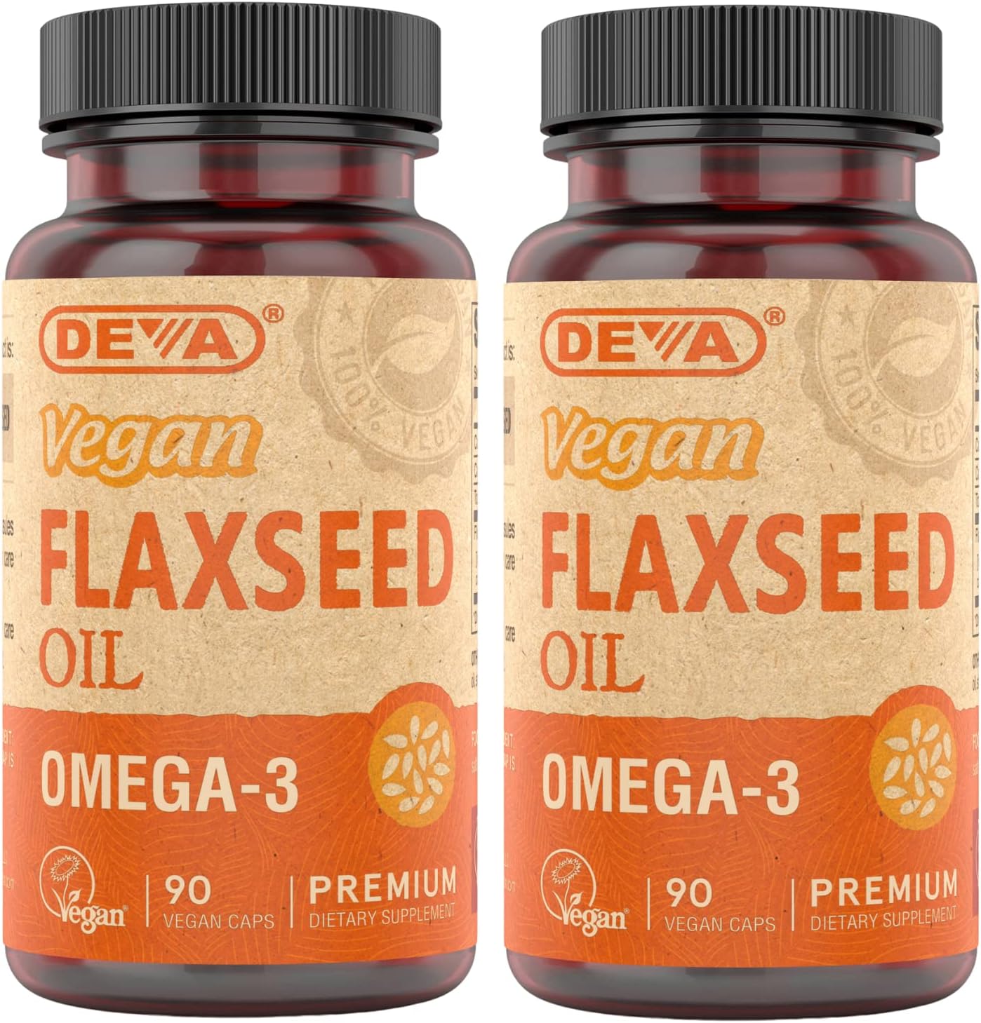 DEVA Organic Vegan Vitamins Flax Seed Oil - Rich in Omega-3, Cold-Pres