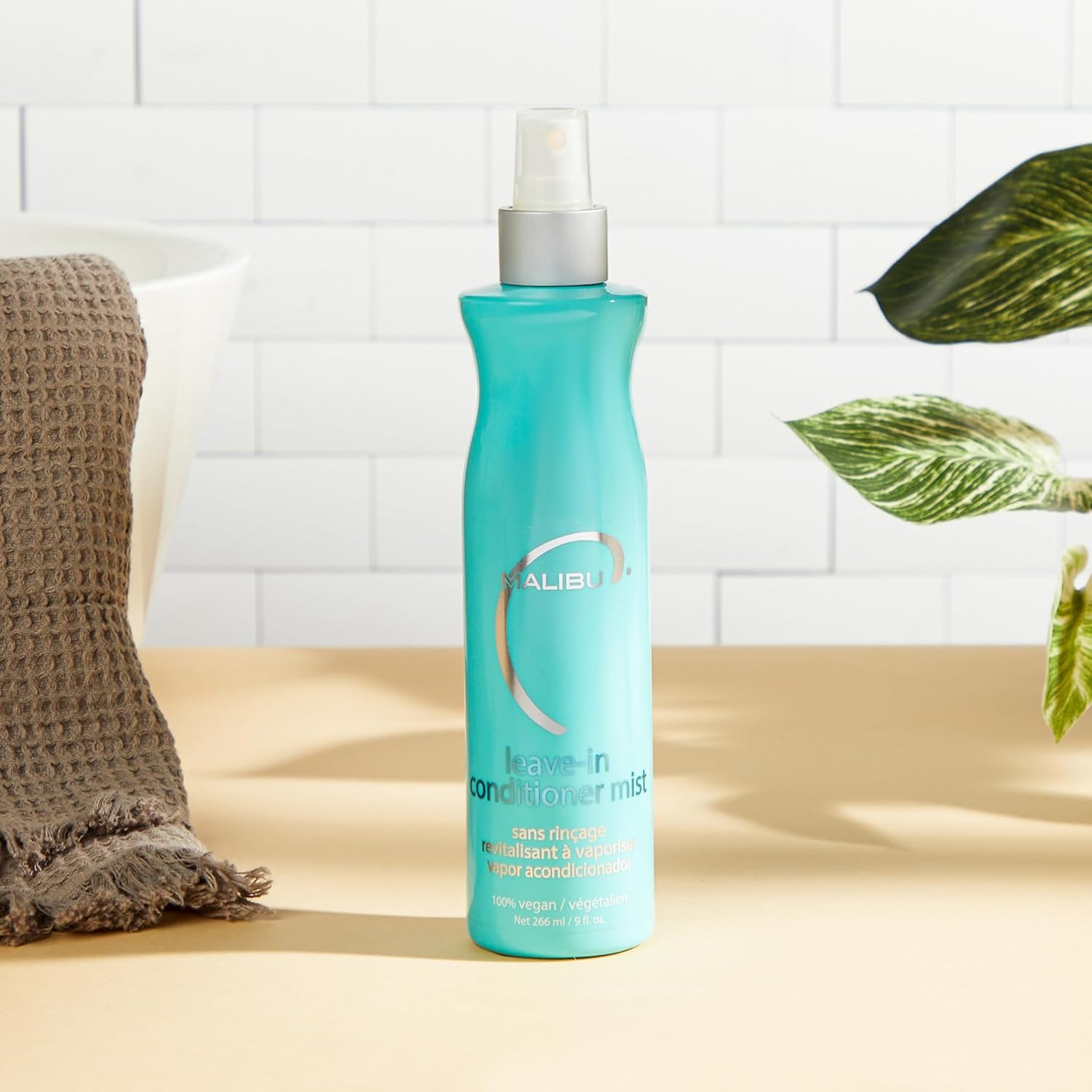 Malibu C Leave In Conditioner Mist - Moisturizing Heat Protectant & Hair Detangler Spray - Leave In Conditioner Spray that Helps to Prevent Color Fading with UV Protection (9oz) : Beauty & Personal Care