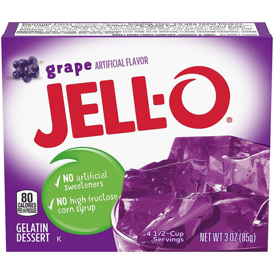 Jell-O, Gelatin Dessert, Grape (Pack Of 2)