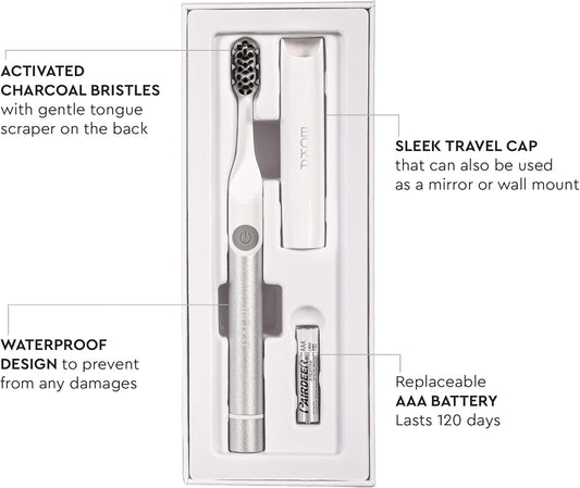 Boka Sonic Electric Toothbrush For Adults - 24000 Vpm W/Standard & Sensitive Modes - Waterproof & Up To 120 Battery Life W/Travel Cover & Wall/Mirror Mount - Automatic Smart Timer, Non-Slip Handle