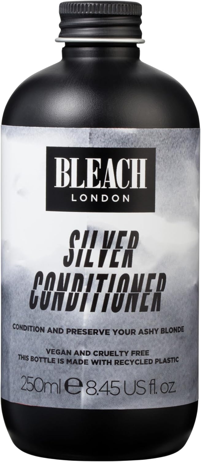 Bleach London Silver Conditioner - Purple Toning Formula, For Silky Cool Blonde Hair, Neutralises Yellow Tones - Paraben & Silicone Free - (250 Ml)