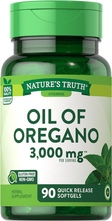 Oregano Oil Softgels | 3000Mg | 90 Pills | Contains Carvacrol | Non-Gmo, Gluten Free | By Nature'S Truth