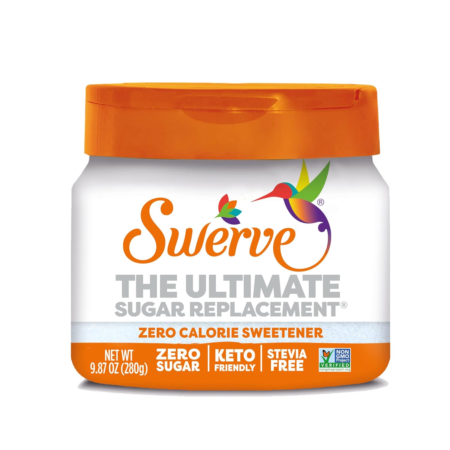 Swerve Zero Calorie Natural Sweetener With Erythritol, Stevia-Free Sugar Replacement, 9.8 Ounce Jar (Pack Of 1)