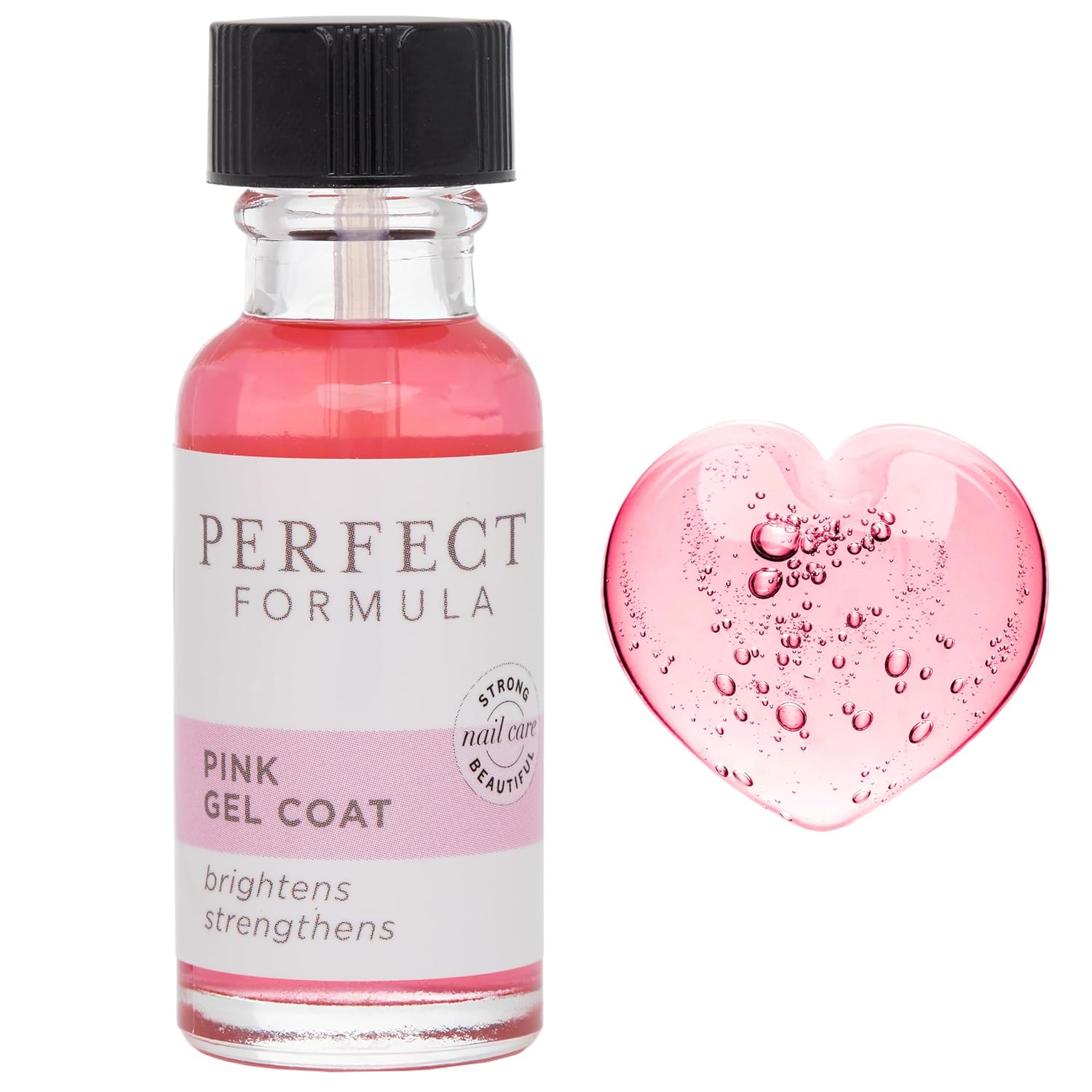 Perfect Formula Pink Gel Coat - Nail Strengthener And Strengthening Polish For Women, Extra Strong Nail Hardener, Keratin Treatment For Damaged Fingernails