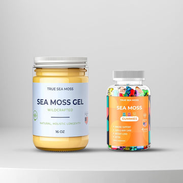 Wildcrafted Irish Sea Moss Gel and Sea Moss Gummies ? Nutritious Raw Seamoss Rich in Minerals, Proteins & Vitamins ? Antioxidant Health Supplement, Vegan-Friendly Made in USA