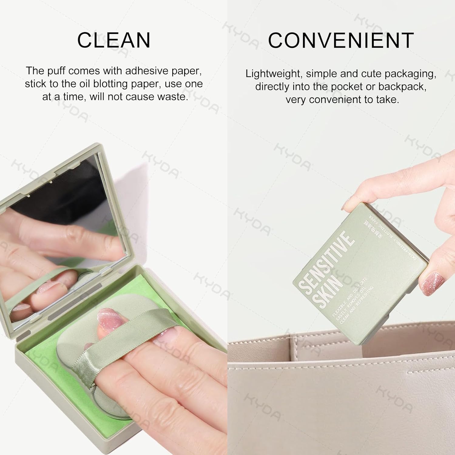 Kyda 200 Sheets Bamboo Charcoal Oil Blotting Paper With Mirror And Puff, Refills Included, Face Oil Absorbing Sheets, Makeup Friendly Oil Control Paper, Travel Size Oil Control Film : Beauty & Personal Care