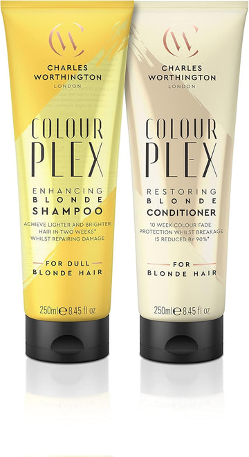 Charles Worthington Colourplex Enhancing Blonde Duo, Shampoo And Conditioner Haircare Routine For Blonde Hair, 2 X 250 Ml