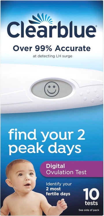 Clearblue Digital Ovulation Predictor Kit, Featuring Ovulation Test With Digital Results, 10 Digital Ovulation Tests