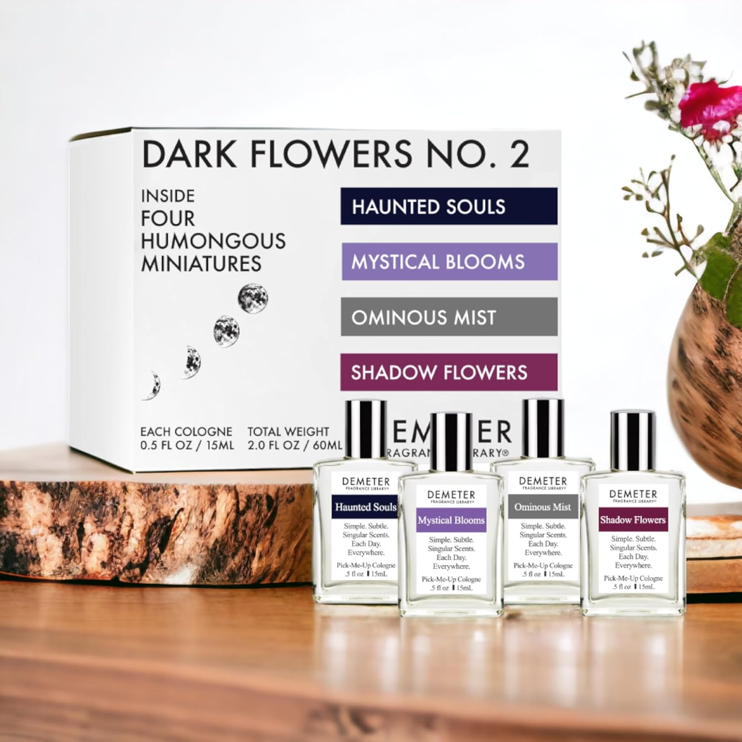 Demeter Fragrance'S Dark Flowers Humongous Miniature Set Of 4 - Witching Hour - Dark Roses - Vampire Blooms - Transfixed - Perfume Sampler Set For Women : Beauty & Personal Care