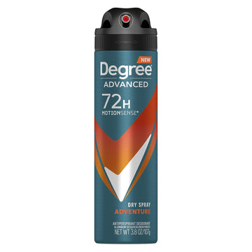 Degree Men Advanced Antiperspirant Deodorant Dry Spray Adventure 72-Hour Sweat And Odor Protection Deodorant For Men With Motionsense Technology 3.8 Oz