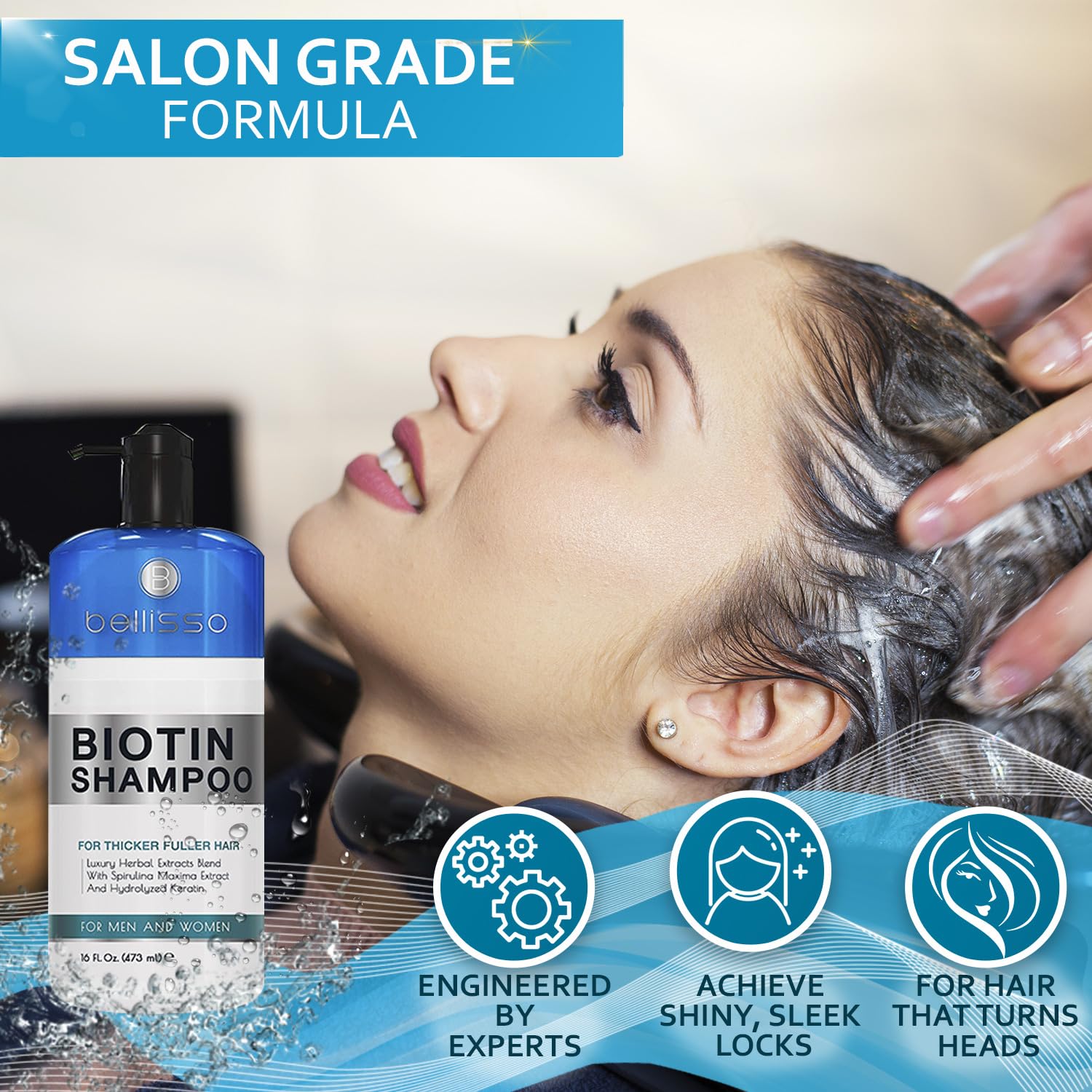 Biotin Shampoo - Hair Thickening Products for Men and Women - Sulfate Free, Volumizing, Salon Grade Formula - Boost Volume for Thinning Hair : Beauty & Personal Care