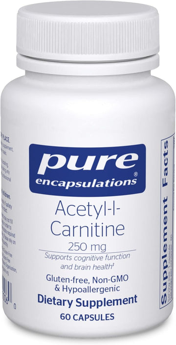 Pure Encapsulations Acetyl-L-Carnitine 250 Mg - Memory & Brain Supplement - Brain Support & Focus* - Gluten Free & Non-Gmo - 60 Capsules