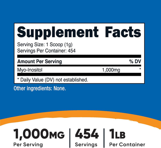 Nutricost Inositol Powder 1Lb (454 Grams) - Gluten Free, Non-Gmo