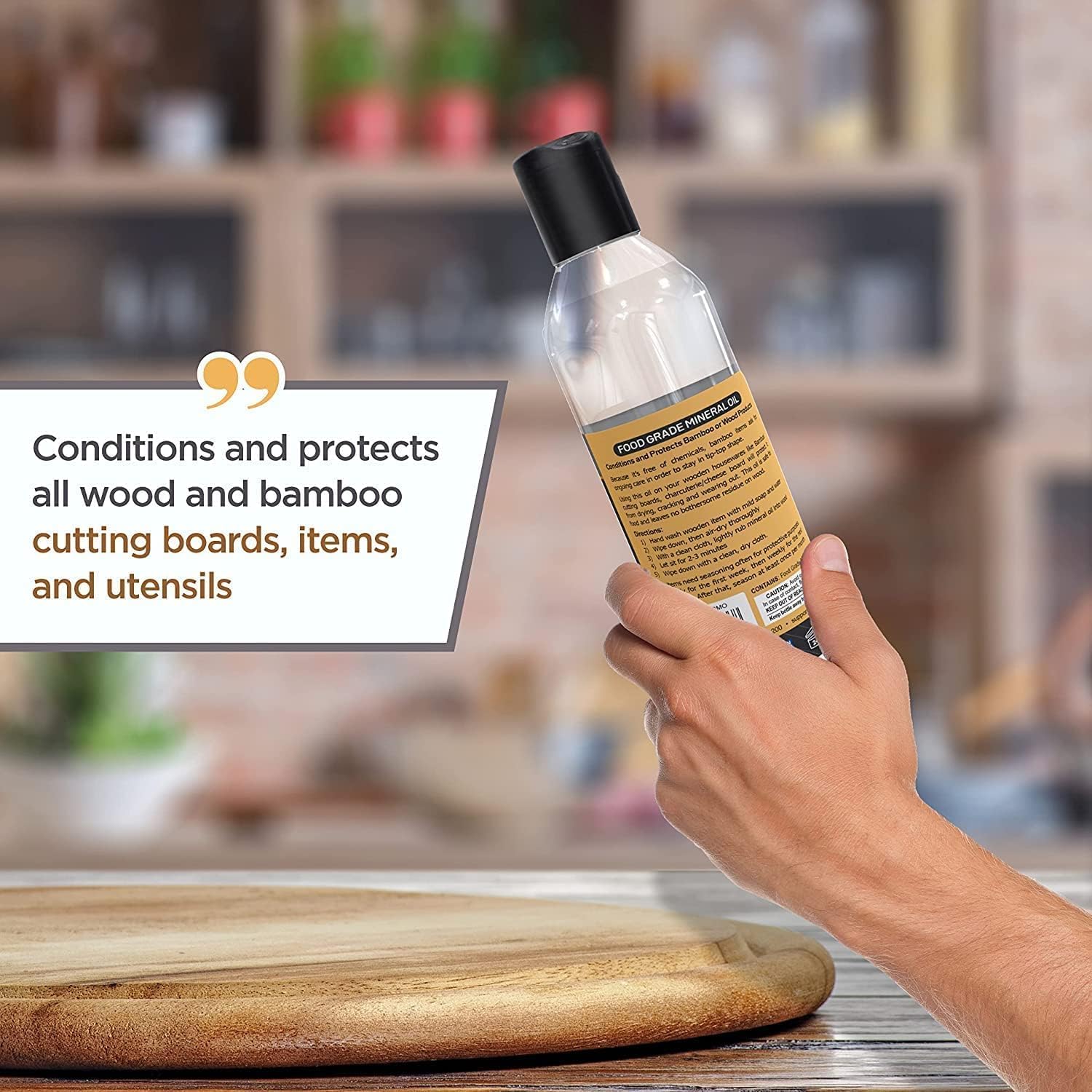Food Grade Mineral Oil - 16 oz Cutting Board Oil - Butcher Block Oil to Maintain Wood Cutting Board Conditioner, Protects and Restores Wood, Bamboo, and Teak Cutting Boards and Utensils. by: Bambüsi : Health & Household