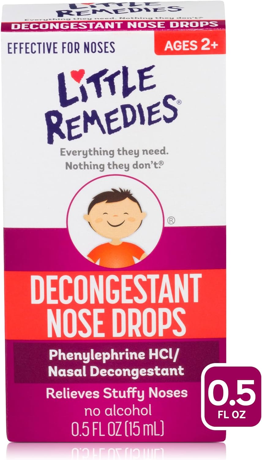 Little Remedies Decongestant Nose Drops | Phenylephrine Hydrochloride, Alcohol-Free | 0.5 Fluid Ounces | 1-Pack