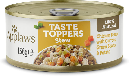 Applaws 100% Natural Wet Dog Food Tins, Grain Free Chicken with Vegetables Stew, 156g (Pack of 12)?TT3510CE-A