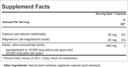 Andrew Lessman Garlic Extract 60 Capsules - Promotes Heart And Cardiovascular Health. Protective Sulfur-Based Compounds. Pure, Gentle, Odorless. No Aftertaste, No Stomach Upset, No Additives