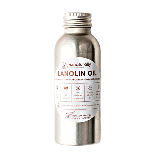 Pure New Zealand Liquid Lanolin Oil EP Grade | For General Dry Skin Conditions I 100% Natural I No Artificial Fragrance 100ml