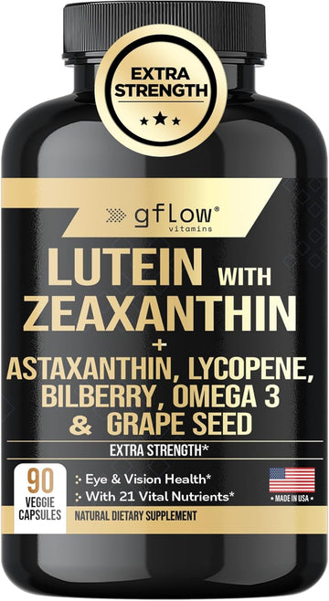 Lutein And Zeaxanthin Supplements - Advanced Eye Support & Health Vision Formula - Astaxanthin, Omega 3, Resveratrol, Bilberry, Lycopene, Quercetin, Ginkgo Biloba, Vitamin D, Usa Made
