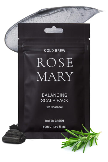 RATED GREEN Cold Brew Rosemary Balancing Scalp Pack w/ Charcoal | Korean Hair Conditioning Mask | Deep Conditioning Hair Mask for Dry Damaged Hair | Hydrating Hair Mask Pack of 5, 1.69 Fl. Oz