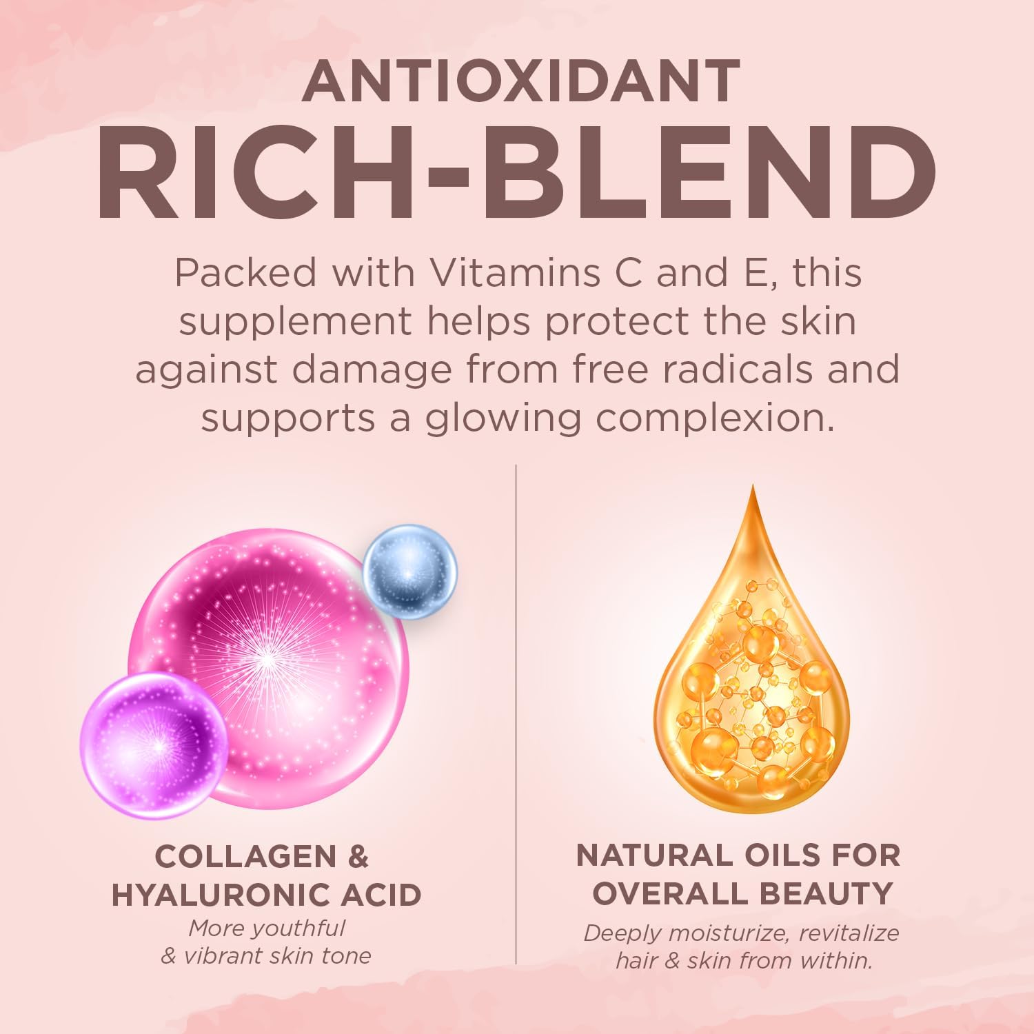 Hair Skin And Nails Vitamins – 5000Mcg Biotin With Vitamin C, E, Collagen, Hyaluronic Acid, Argan & Coconut Oil – Luscious Hair Growth & Radiant Skin Supplement For Women – 60 Softgels : Health & Household