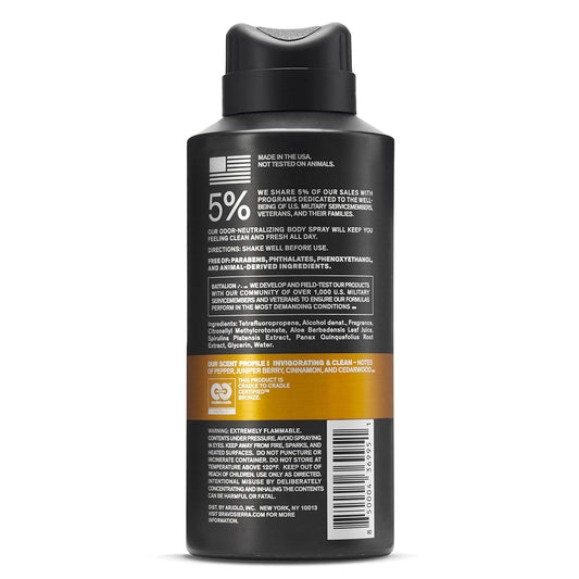 Bravo Sierra Citrus & Cedarwood Body Deodorant Spray, 5 Oz