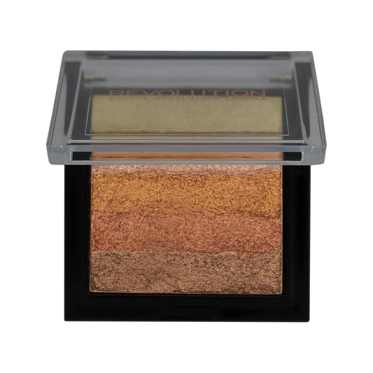 Makeup Revolution Vivid Shimmer Brick Bronzer Highlighter, Bronze Kiss