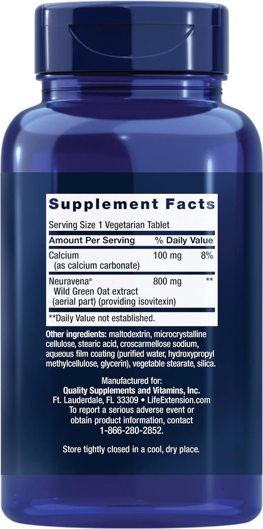 Life Extension Dopa-Mind – Wild Green Oat Extract Supplement For Healthy Dopamine Level Support And Brain Health - Gluten-Free, Non-Gmo, Vegetarian – 60 Tablets