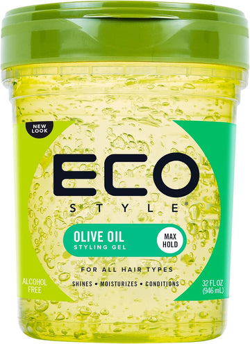 Eco Style Olive Oil Eco Styler Hair Gel, Hydrate And Style, Alcohol-Free, Green 946 Ml (Pack Of 1)