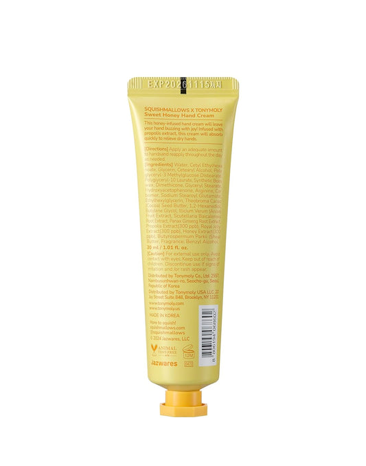 Tonymoly X Squishmallow Valentine Sunny Sweet Honey Hand Cream - Hydrating And Nourishing, 30Ml