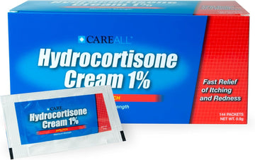 Careall Hydrocortisone Cream 1% (144 Pack), 0.9Gr Foil Packet, Maximum Strength Relieves Itching And Redness, Compare To Ingredients Of Leading Brand